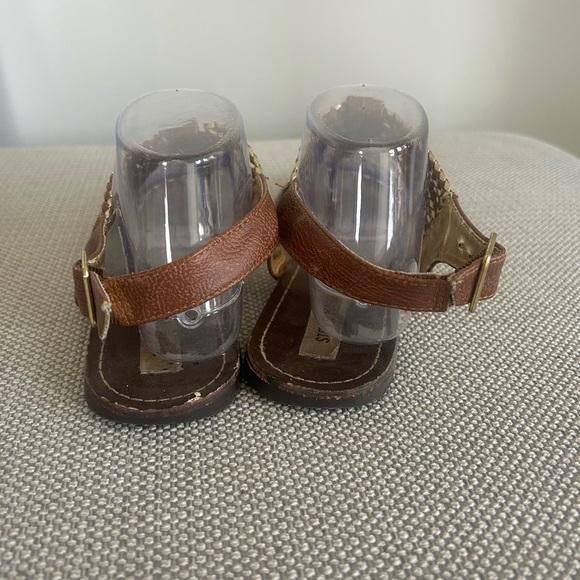 Steve Madden Brown Braided Metallic-Accent Thong Sandals - Picture 3 of 5